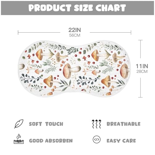 xigua Watercolor Forest Mushrooms Baby Burp Cloths for Newborn Boys and Girls 2 Pack, Soft & Absorbent Cotton Baby Burp Cloth, Baby Washcloths, Newborn Towel, Burp Rags4