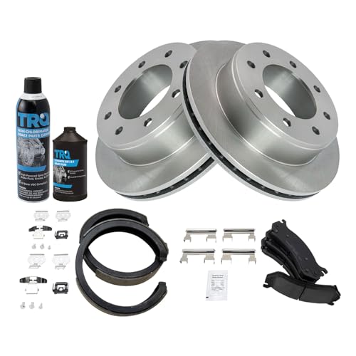 Image of TRQ Rear Brake Pad & Rotor Kit Compatible with 2003-2006 Chevrolet 2001-2006 GMC
