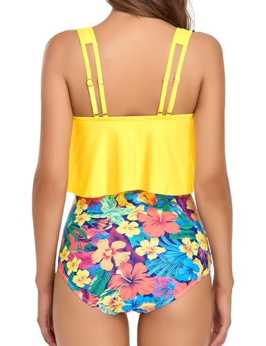 Edelqual Tankini Swimsuits for Women High Waisted Bikini Sets Plus Size Two Piece Bathing Suits Tummy Control Swimwear4