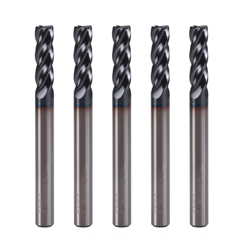 Image of 4 Flute Square Carbide End Mill,AlTiN Coating for Hardened Steel, Cast Iron and Stainless Steel-3 /16 inch Cutting Diameter, 5 /8 inch Flute Length, 2 inch Overall Length