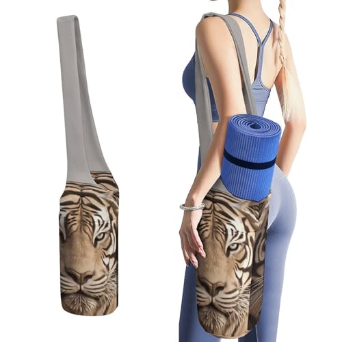 Sac tapis de yoga grande capacité avec tête de tigre 3D pour transporter votre tapis de pilates