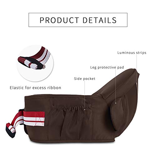 SONARIN Multifunctionele hipseat babydraagtas, vrije maat, heupzitdrager voor kleine kinderen, riem aan de voorkant, 4… - Image 6