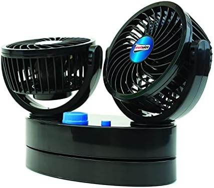 Streetwize  Portable Twin Cyclone Oscillating 12v Car Fan | Dual Speed with On/Off Button | 360° Degree Fan | Ideal For: Cars, Van, 4x4's, Caravans and Motorhome's SWCF5