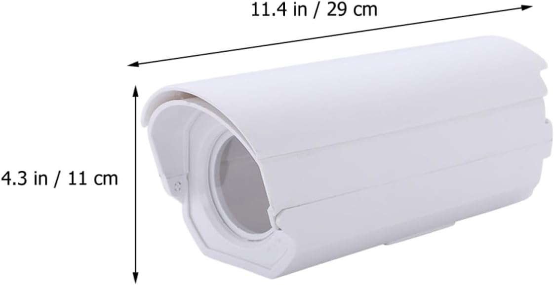 Security Camera Protective Cover with Large Viewing Angle, White Pp Material Case for Outdoor Monitor Cameras, Sealed Environment Sleeve for Weather Protection