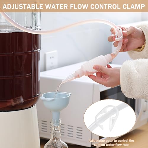 Image of TecoKart Brewing Making Tool Siphon Pump Home Brew Syphon Tube Pipe Hose 1.6m Wine Beer Making Filter Tool Wine Making Supplies Portable Water Pump for Liquid Transfer