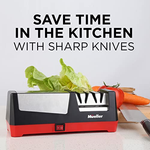 Mueller Professional Electric Knife Sharpener For Straight Knives Diamond Abrasives, Quickly Sharpening, Repair/Restore/Polish Blades #TOP6