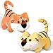 2 Animali di Peluche per 2022 Anno di Tigre Bambola di Mascotte Cinese Realistico per Capodanno Ornamento Zodiaco di Buona Fortuna Giocattolo Morbido Arancio Giallo Cuscino a Tigre per Casa
