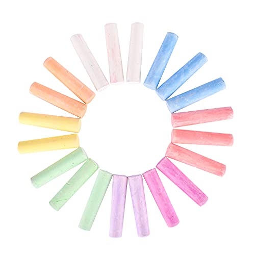 Image of Sunny Days Entertainment Sidewalk Chalk Set for Kids with Storage, Washable, Jumbo Colored Chalk for Outdoor Play and Chalkboard Art - Ages 3+ (20 Pieces, Multicolor)