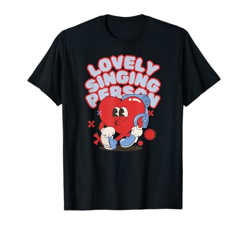 Singing Person Backpacking Heart Music Lover Melody T-Shirt