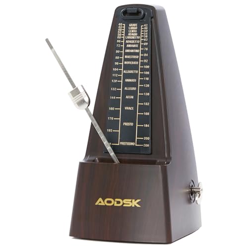 AODSK Mechanical Metronome Black Universal Metronome for Piano Guitar Violin Drums and Other Instruments Standard Loud Sound