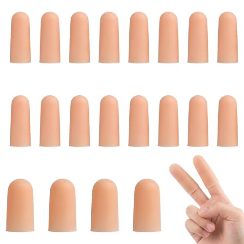 LYQNIHOB 20pcs protectores de dedos de gel, Protector de Dedos, Protectores para Pulgares, fundas protectoras de gel de silicona para cunas para dedos, Protege tus dedos, para el pulgar (Tono de piel)