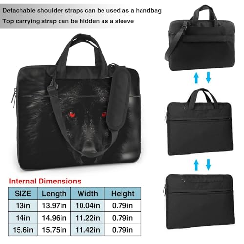Housse ordinateur portable loup housse PC antichoc noire et pochette étui - 4
