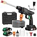 Cordless Pressure Washer with Batteries,600PSI Portable Power Washer,2-in-1 Nozzle, 5M Hose & Foam Cannon - High-Pressure Jet Wash for Car, Patio, Garden, Bike & Outdoor Cleaning