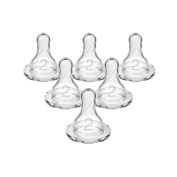 Dr-Browns-Natural-Flow-Level-2-Narrow-Baby-Bottle-Silicone-Nipple-Medium-Flow-3m-100-Silicone-Bottle-Nipple-6-Count