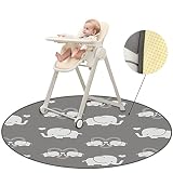 Baby Splat Mat for Under Highchair, Waterproof Anti-Slip Floor Food Splash Spill Mess Mat Portable M
