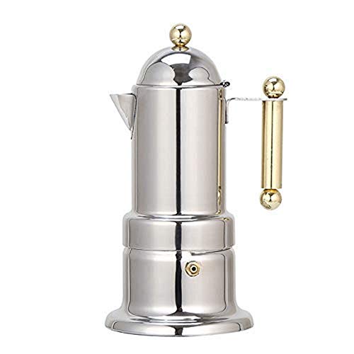 Edelstahl-Espressomaschine, einfach zu bedienende und schnell zu reinigende Kanne, italienisches Design, ideal für Espresso, Cappuccino und Latte,