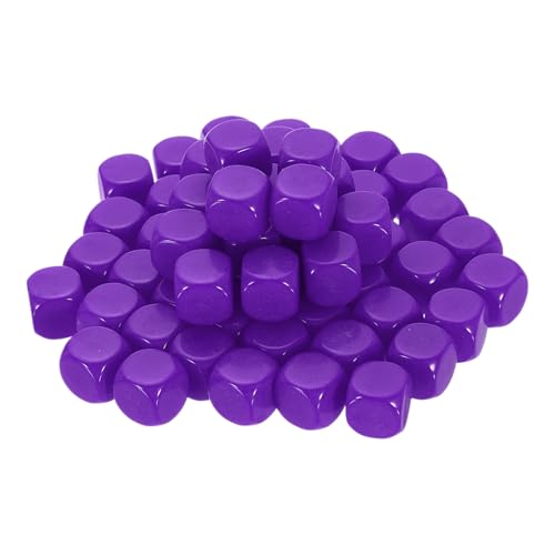 uxcell 60Pcs Rounded Blank Six Sided Dice 16mm/0.6" Acrylic Dice Purple
