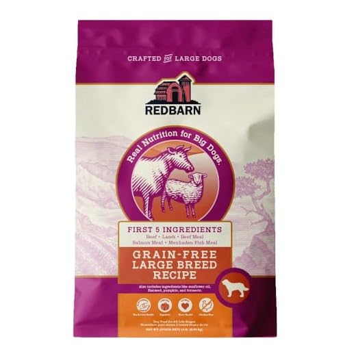 Redbarn Grain-Free Large Breed Dog Food Kibble - Beef & Lamb Recipe - Made in USA No Chicken Recipe with Functional Ingredients to Support Healthy Heart, Joints, Digestion, Skin & Coat - 15lb