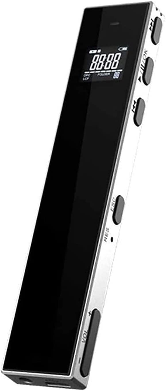 Przenośny cyfrowy dyktafon HD Stereo Audio Nagrywarka Audio z dwoma mikrofonami do konferencji, spotkań i zajęć (16 GB)