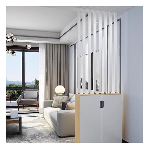 Separador de Ambientes De Suelo a Techo，Separador de ambientes Listones，Pantalla Partición Post, Columna de Sala de Estar Dormitorio Pared Barra Vertical(4 Root,115cm/45.2in/3.77ft)