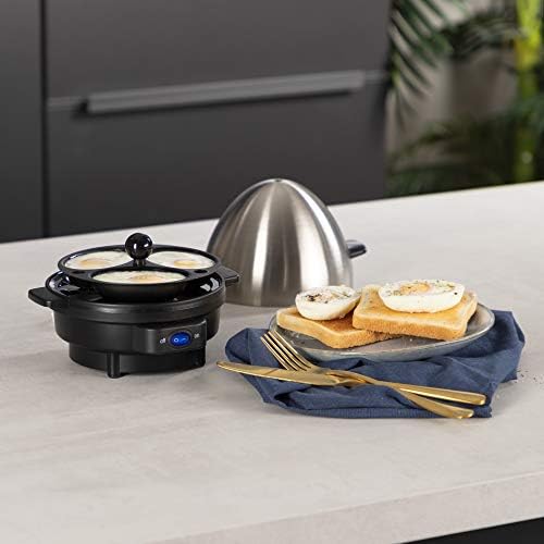 Princess 01.262031.02.001 7 Egg Boiler and Poacher, Stainless Steel, 350W, Plactic, 350 W, Silver/Black