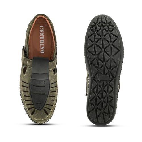Image of Centrino Men's Fisherman Sandals | Sporty & Casual Summer Footwear | Adjustable Fit with soft cushion Padding | Closed-Toe Comfort & Durability (9284)