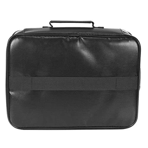 Vrttlkkfe Document Bag with Lock, Fireproof 3-Layer Document Storage Box with Waterproof,Used for Laptops, Documents B