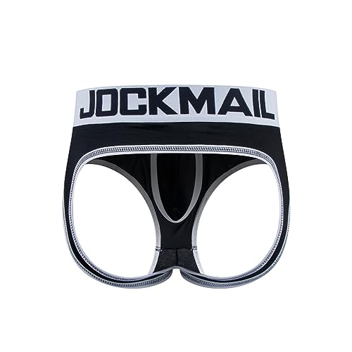 Sexy Herren Boxershorts Jockstrap Männer Sexy Unterwäsche Rückenfreies Gesäß Herren Strings Schwule Unterwäsche (M, 338SCHWARZ)