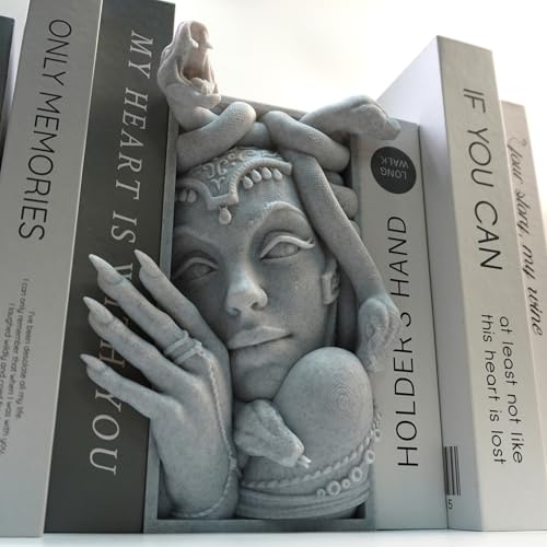 Medusa 3D Printed Decorative Bookend Lightweight Durable Book Shelf Accessories for Friends Stylish...