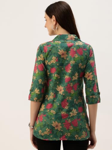 Image of feranoid Classic Collared Cotton Shirt with 3 /4 Sleeve for a Timeless Casual Look