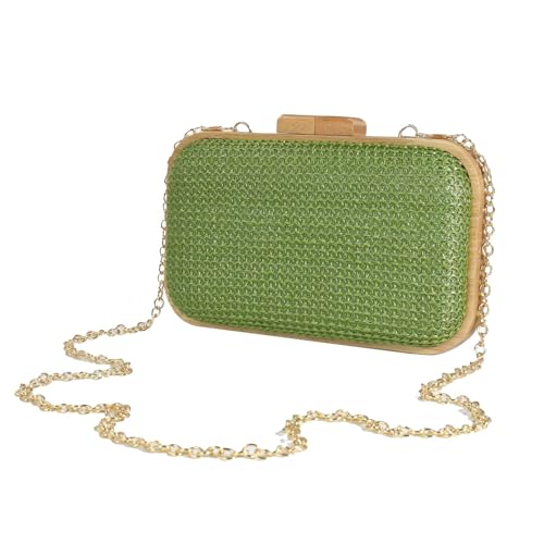 Image of Women Straw Clutch Purse Handwoven Summer Evening Bag Beach Straw Handbag Wedding Party Clutch Bag Wicker Purse