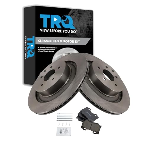 Image of TRQ Rear Brake Pad and Rotor Set Ceramic Compatible with 2008-2013 Infiniti G37 2014-2015 Q60 2009-2019 Nissan 370Z
