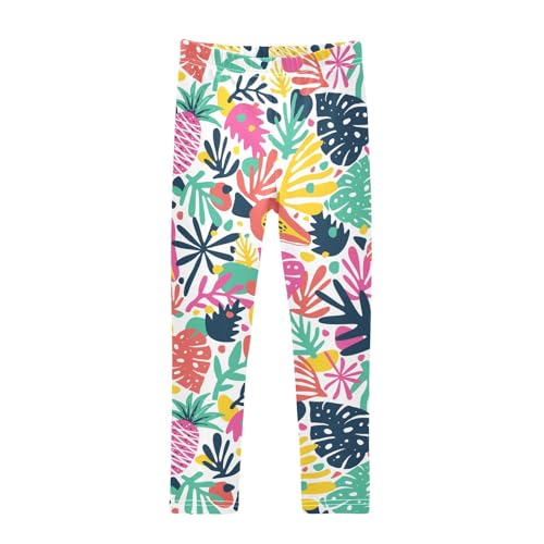 Exotic Fruits Girls Leggings,Workout Leggings for Girls Toddler Athletic Leggings Size for 3-10T