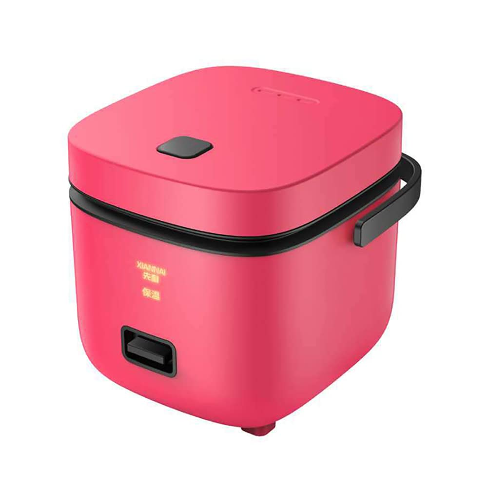 Mini cuiseur à riz 1,2 L rouge avec pot amovible antiadhésif pour 1 à 3 personnes