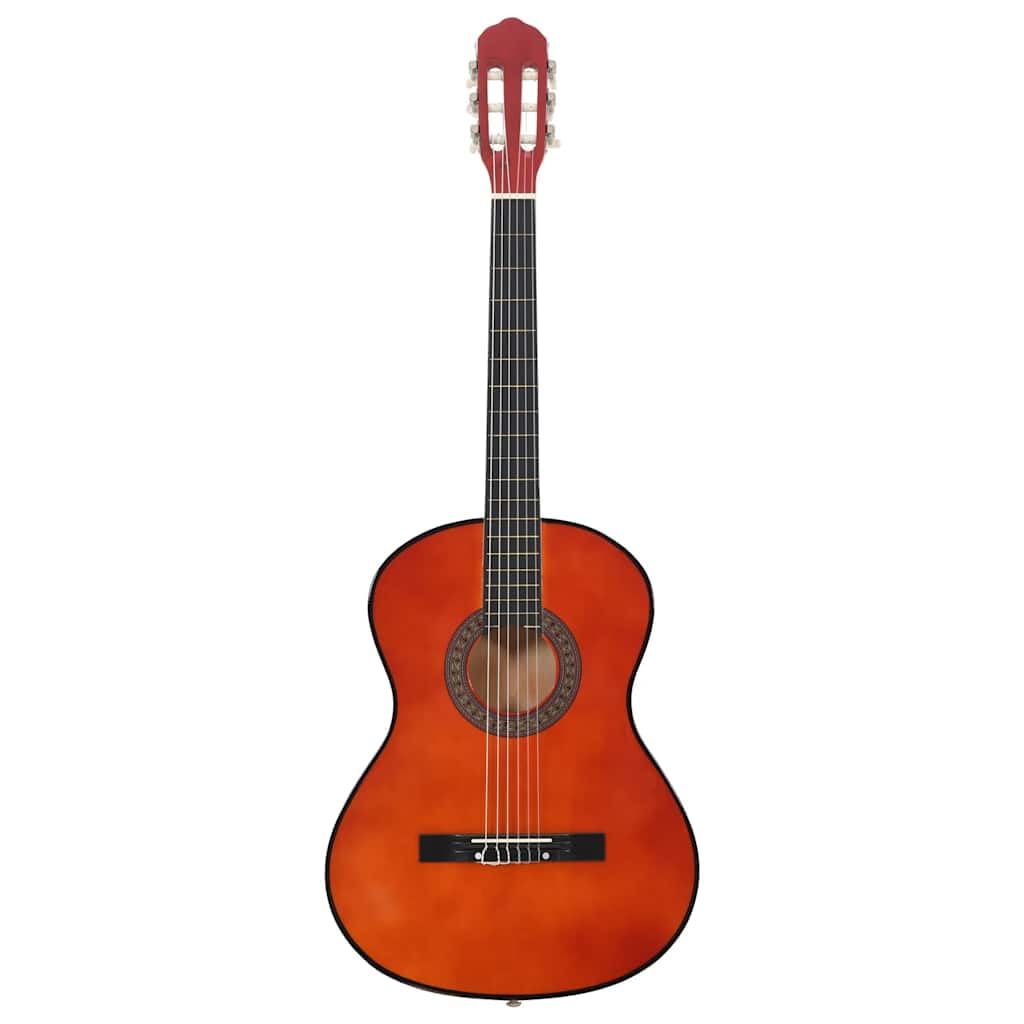 Klassische Gitarre für Anfänger 4/4 39 Zoll Lindenholz akustisches Zupfinstrument für Kinder und Erwachsene mit Gurt Tasche Stimmgerät Zubehör ideal zum Lernen und Üben
