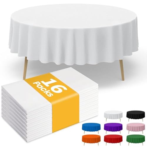 Niuara White Plastic Table Cloth - 16 Pack 84