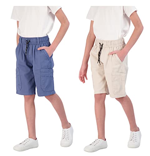 TONY HAWK Boys Twill Shorts with Cargo Pockets 2 Pack...