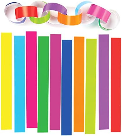 Baker Ross EX634 Coloured Paper Chains (Pack of 300), Assorted, 20cm x 2cm