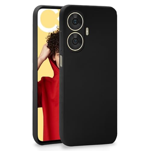 Pikkme Realme C55 / Narzo N55 Back Cover Soft Matte Liquid Silicone TPU | Camera Protection | Shockproof Slim Back Case for Realme C55 / Narzo N55 (Black)