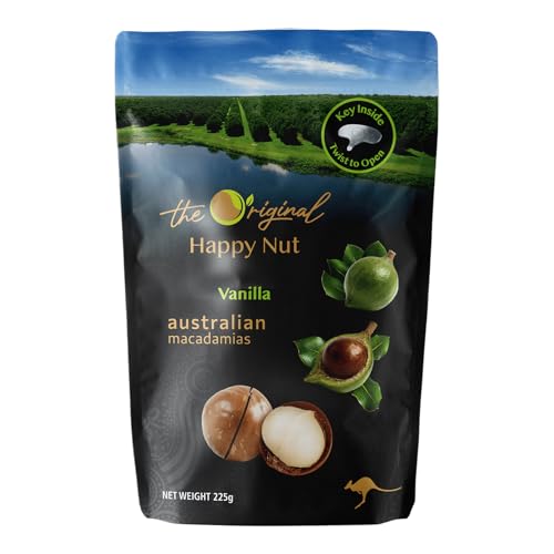 The Original Happy Nut Australian Vanilla Macadamia Nut with Shell 225G