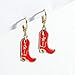 MOEPAPA Enamel Western Cowgirl Boot Earrings Cowgboy Dangle Drop earrings