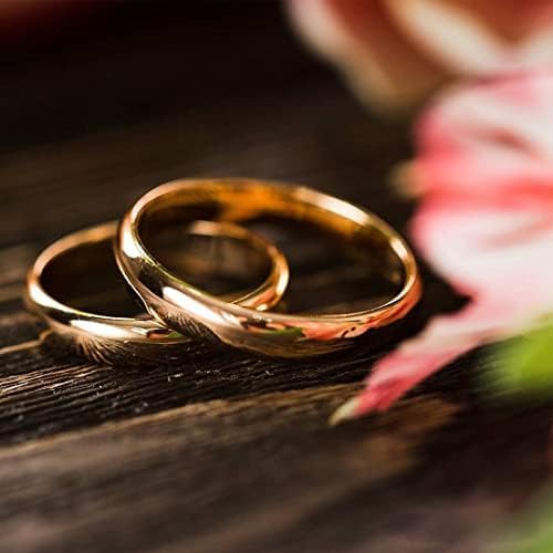Ensemble de bagues de mariage de 4 mm, plaqué or 14 carats, ensemble de bagues de mariage assorties pour Couple, personnalisé, ensemble de bagues de mariage en argent pour hommes et femmes