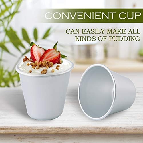 QUACOWW 12 Pieces Pudding Moulds Aluminum Baking Cups Cake Mold Nonstick Pudding Cups Egg Tart Mold Muffin Tin Dariole Moulds Sturdy Moulds