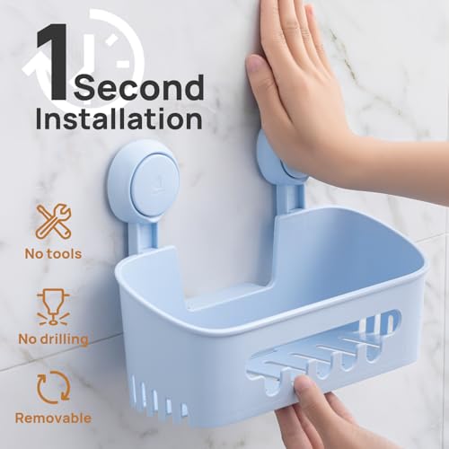image for LEVERLOC Shower Caddy Suction Cup 2 Pack, Shower Organizer Removable B