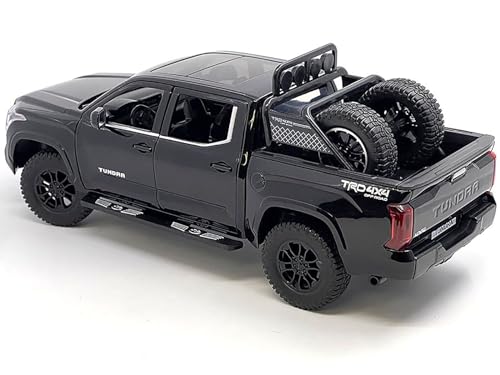 Camioneta 2023 Tundra TRD 4x4 Negra 1:24 Modelo Diecast miniatura 3
