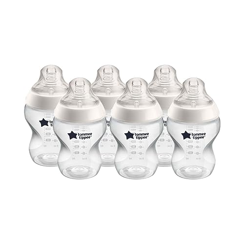 Image of Tommee Tippee Closer to Nature Baby Bottles | Slow Flow Breast-Like Nipple with Anti-Colic Valve (9oz, 6 Count)