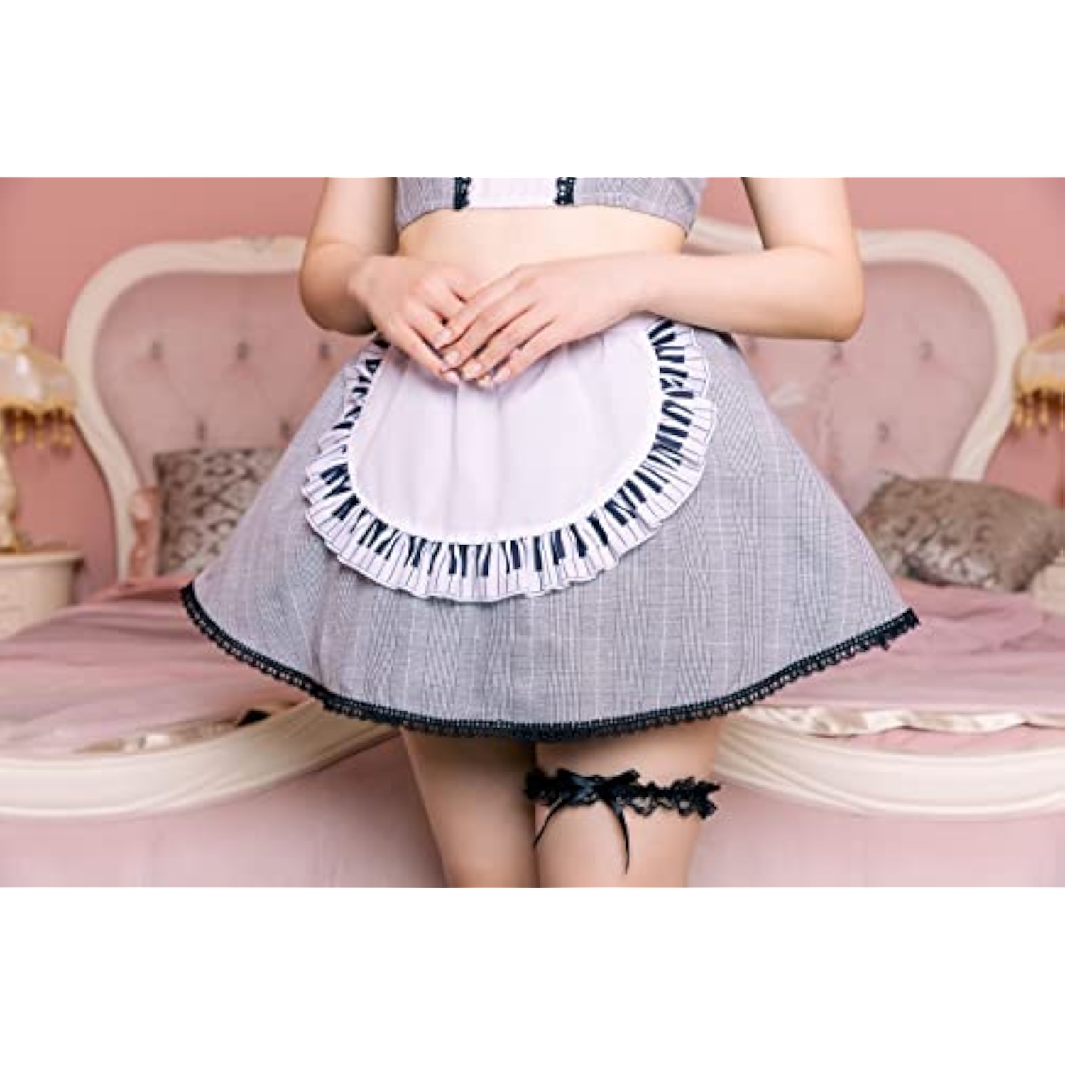 クリアストーン(Clearstone) リリカルパレット コスプレ ハロウィン ピアノフォルテメイド レディース ブラック 詳細画像5