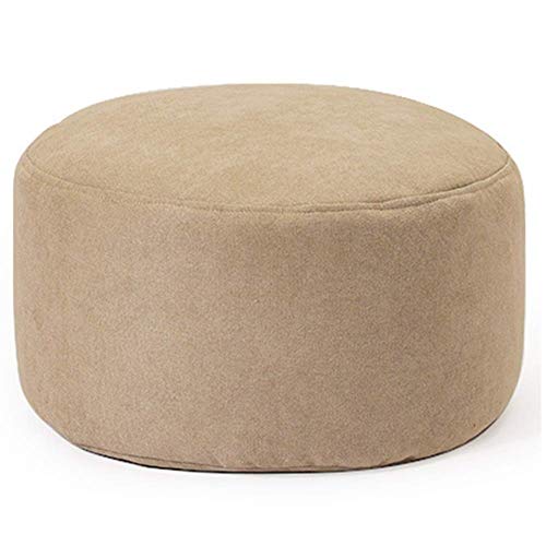 Tabouret de salon en daim blanc cassé au design épuré et chic - 2