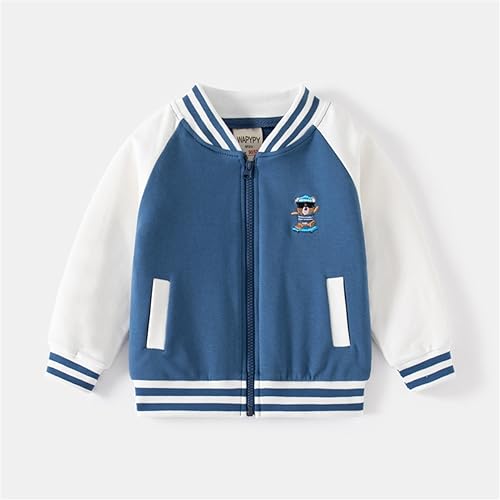 Little Boys Long Sleeve Spring Fall Letter Print Baseball Jacket Zip up Sport Vintage Outwear Coat2