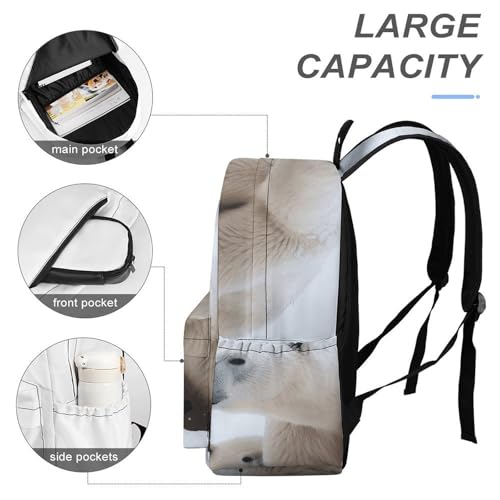 Snow Animal Polar Bear Printed Backpack Water-Resistant Pack Stylish Bag Lightweight Travel Backpack4